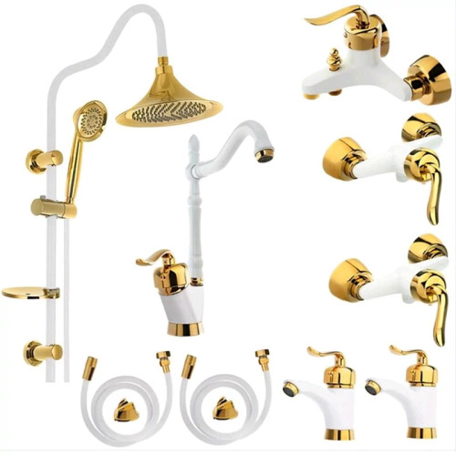 ست شیر آلات 9 تکه کامل مدل قاجاری همراه با لوازم نصب