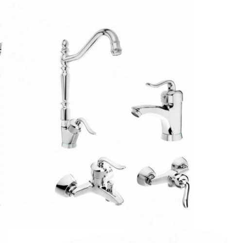 ست شیر آلات 4 تیکه کروم قاجاری